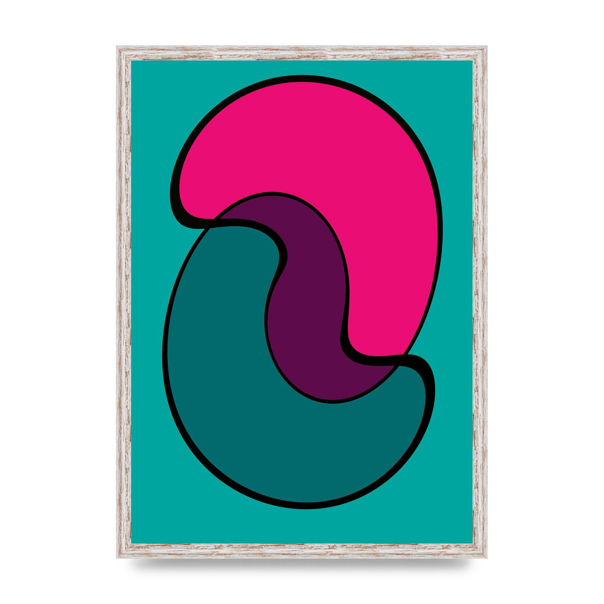 Abstract Blob Shape Three Printed Poster - A2 framed