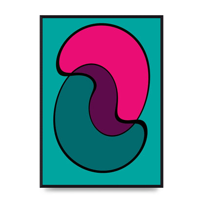 Abstract Blob Shape Three Printed Poster - A2 framed