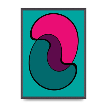 Abstract Blob Shape Three Printed Poster - A2 framed