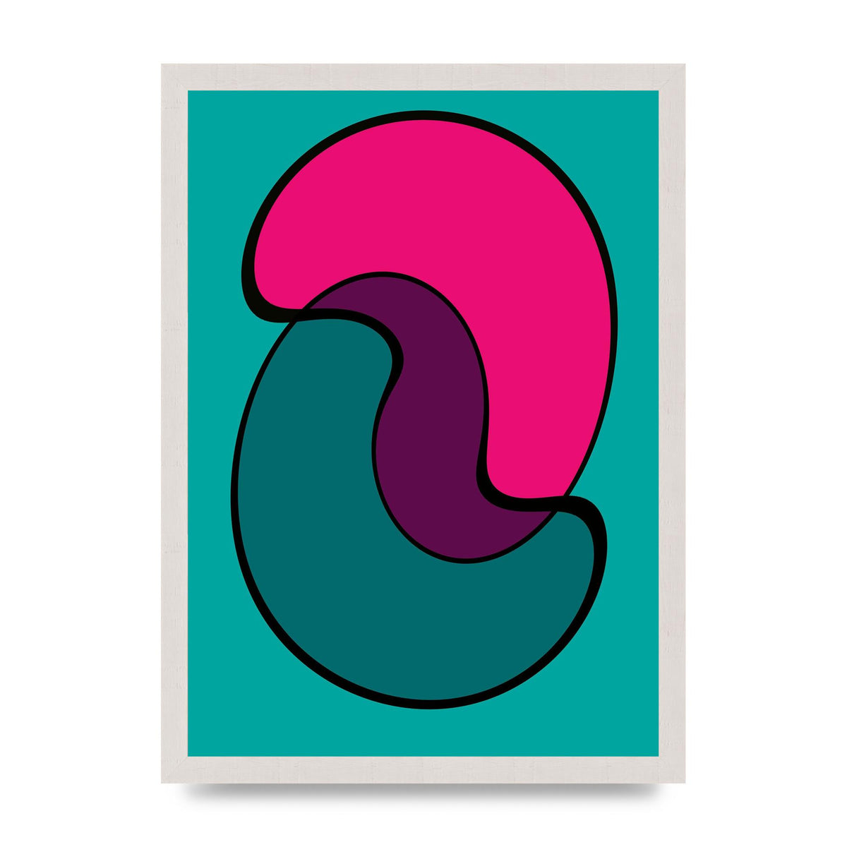 Abstract Blob Shape Three Printed Poster - A3 framed