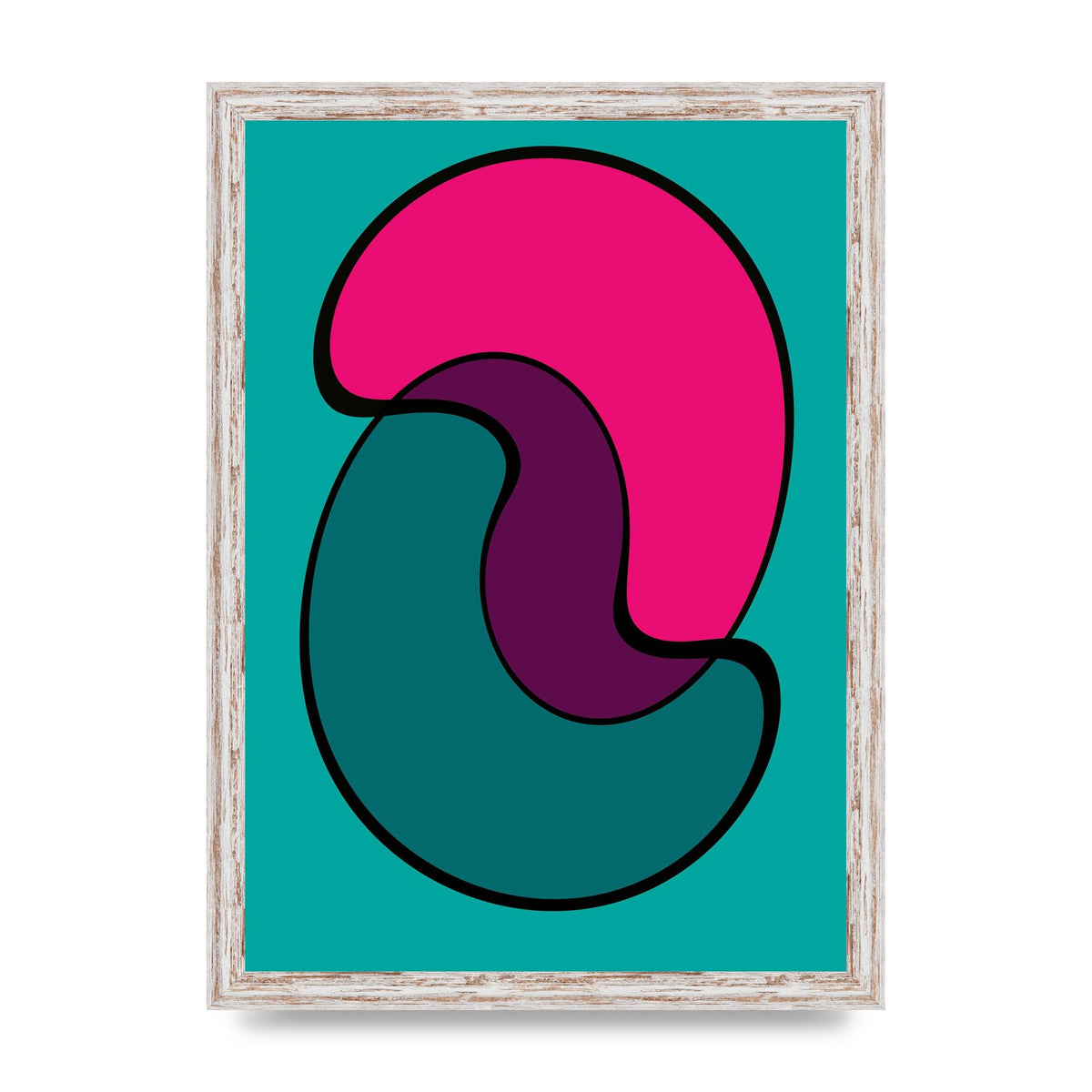 Abstract Blob Shape Three Printed Poster - A3 framed