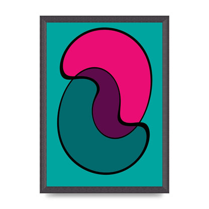 Abstract Blob Shape Three Printed Poster - A3 framed