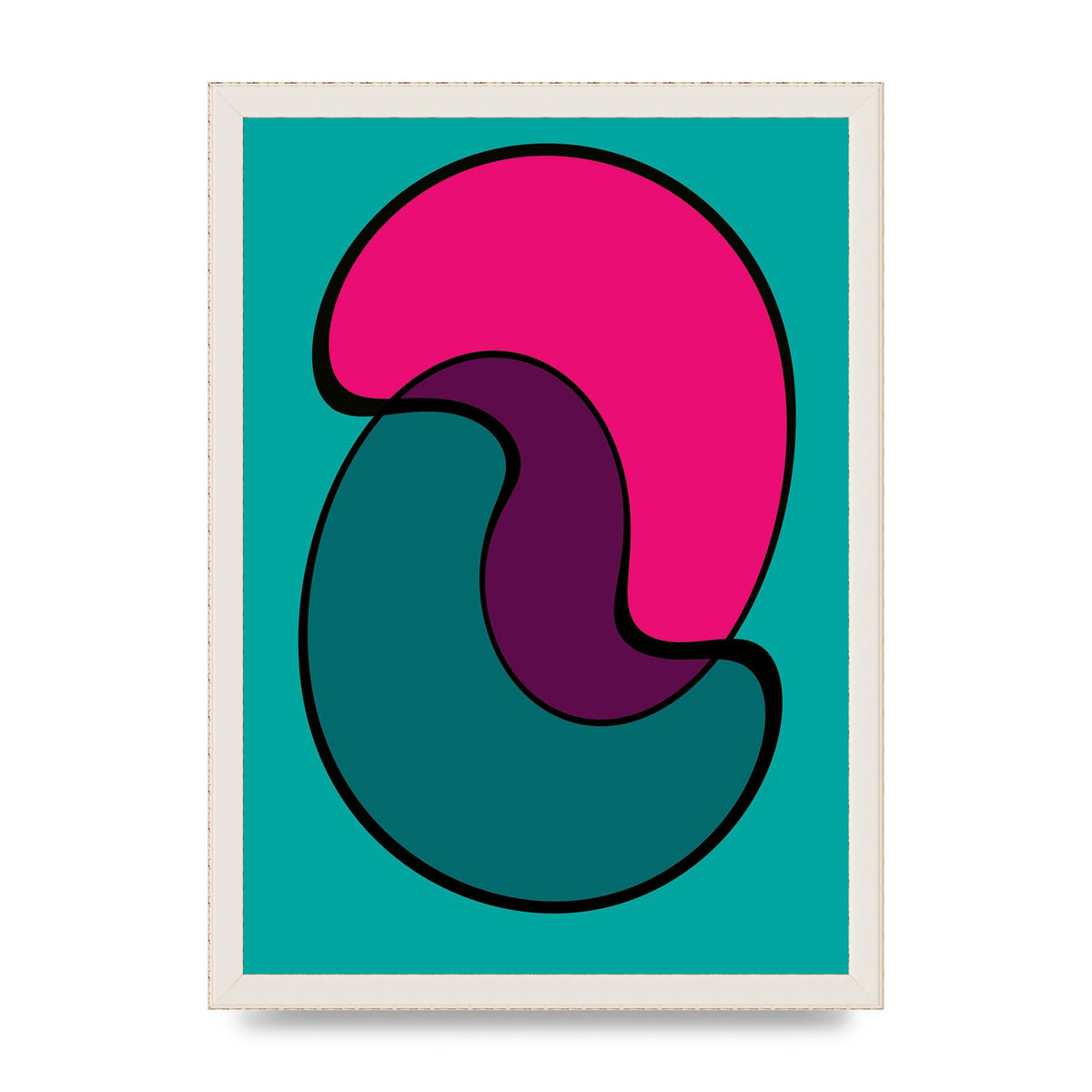 Abstract Blob Shape Three Printed Poster - A3 framed