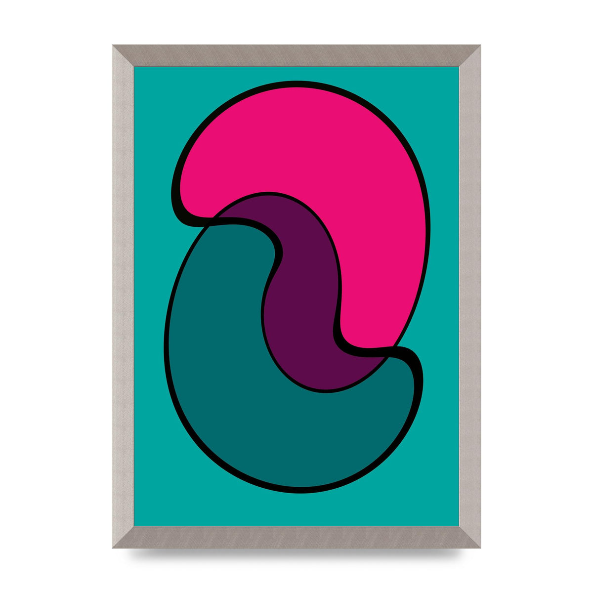 Abstract Blob Shape Three Printed Poster - A3 framed