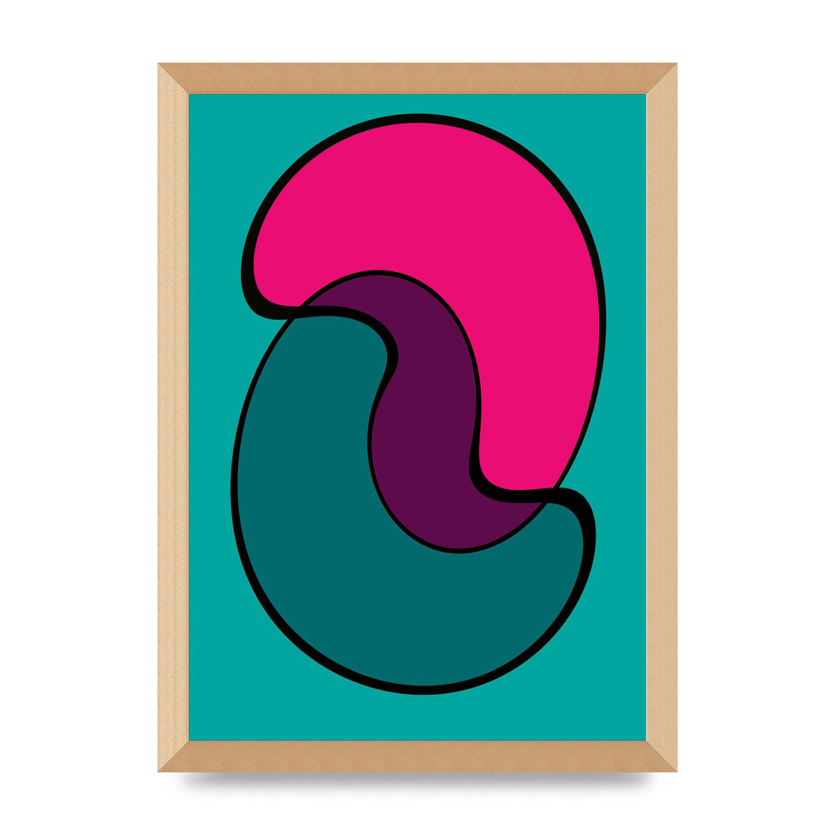Abstract Blob Shape Three Printed Poster - A3 framed