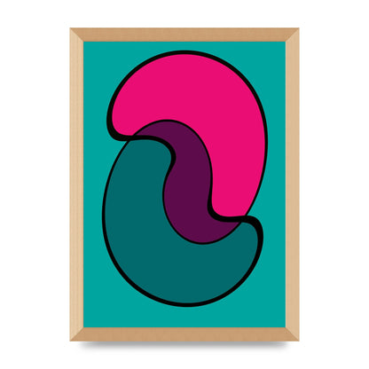Abstract Blob Shape Three Printed Poster - A3 framed