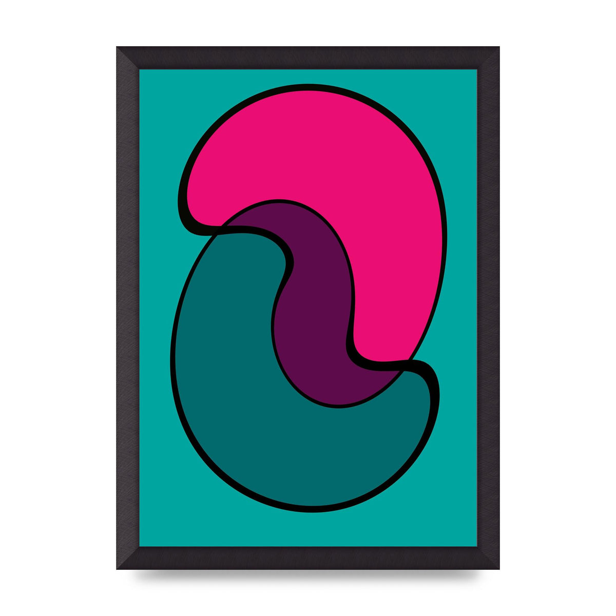 Abstract Blob Shape Three Printed Poster - A3 framed