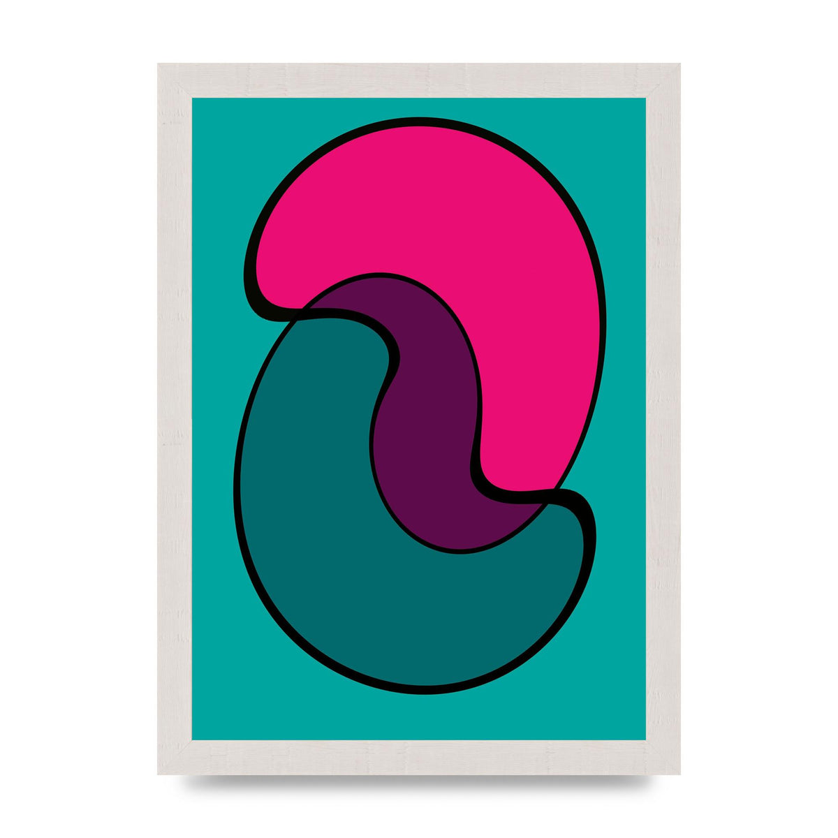 Abstract Blob Shape Three Printed Poster - A4 framed
