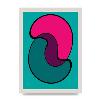 Abstract Blob Shape Three Printed Poster - A4 framed