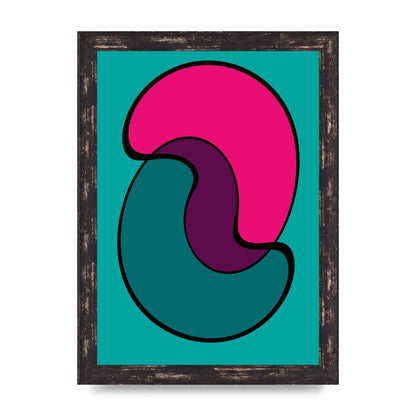 Abstract Blob Shape Three Printed Poster - A4 framed