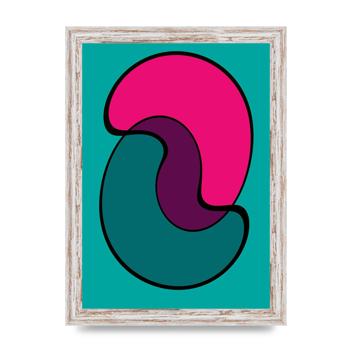 Abstract Blob Shape Three Printed Poster - A4 framed