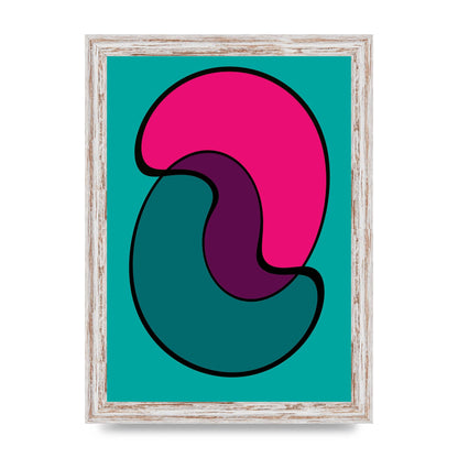 Abstract Blob Shape Three Printed Poster - A4 framed