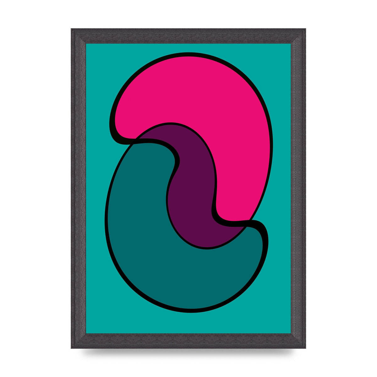 Abstract Blob Shape Three Printed Poster - A4 framed