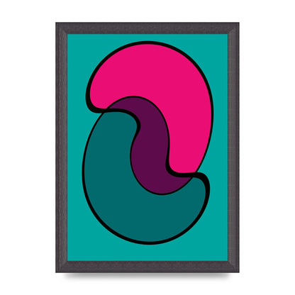 Abstract Blob Shape Three Printed Poster - A4 framed