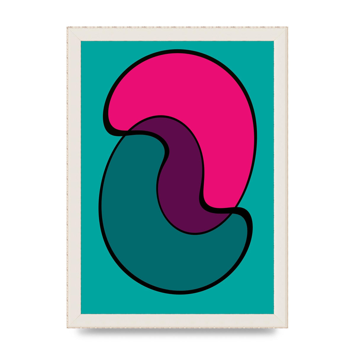 Abstract Blob Shape Three Printed Poster - A4 framed