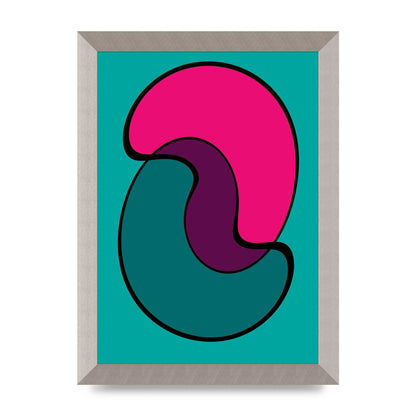 Abstract Blob Shape Three Printed Poster - A4 framed