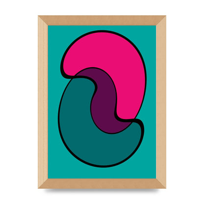 Abstract Blob Shape Three Printed Poster - A4 framed