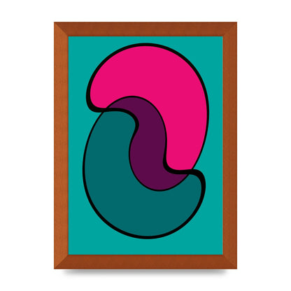 Abstract Blob Shape Three Printed Poster - A4 framed