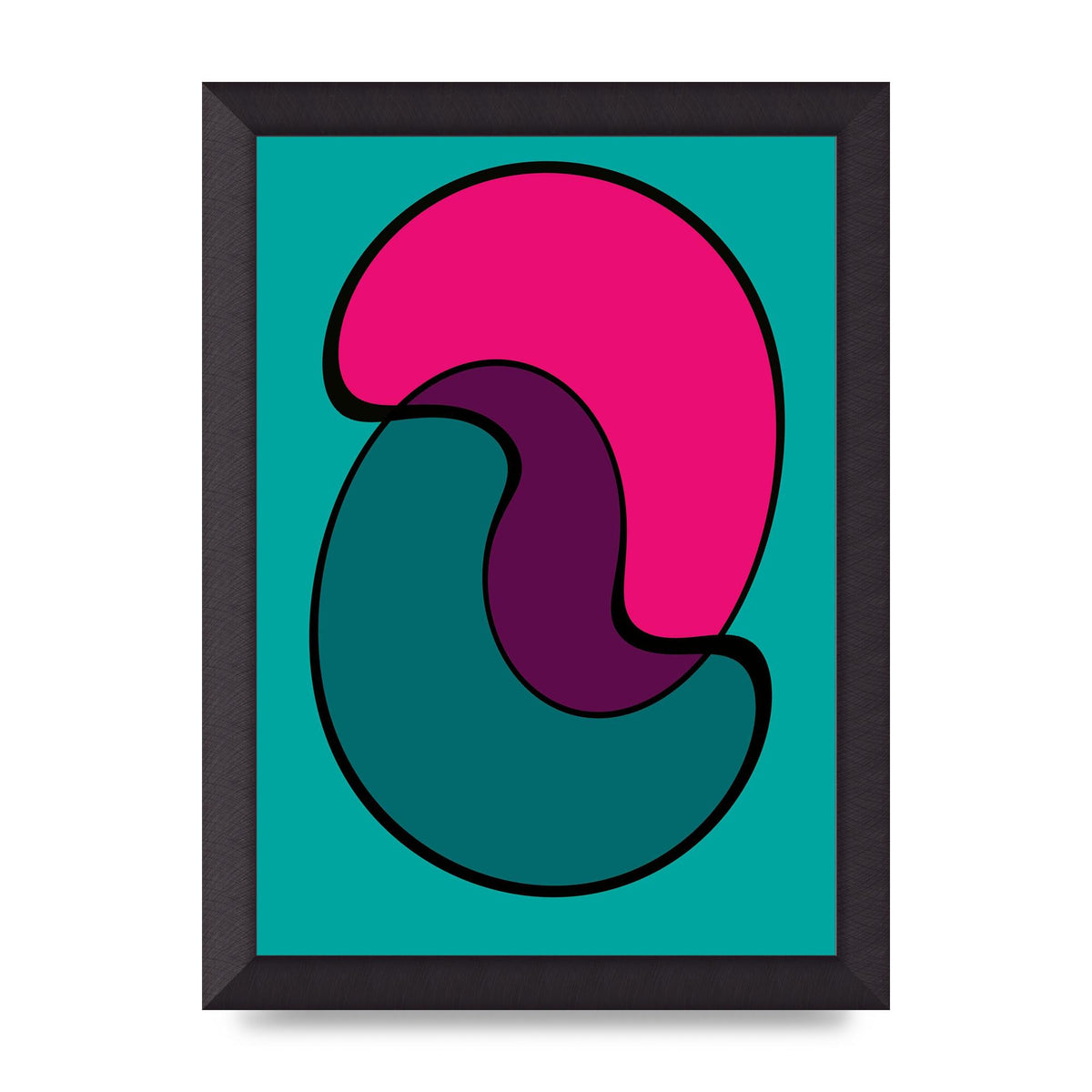 Abstract Blob Shape Three Printed Poster - A4 framed