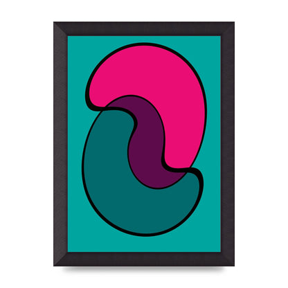 Abstract Blob Shape Three Printed Poster - A4 framed