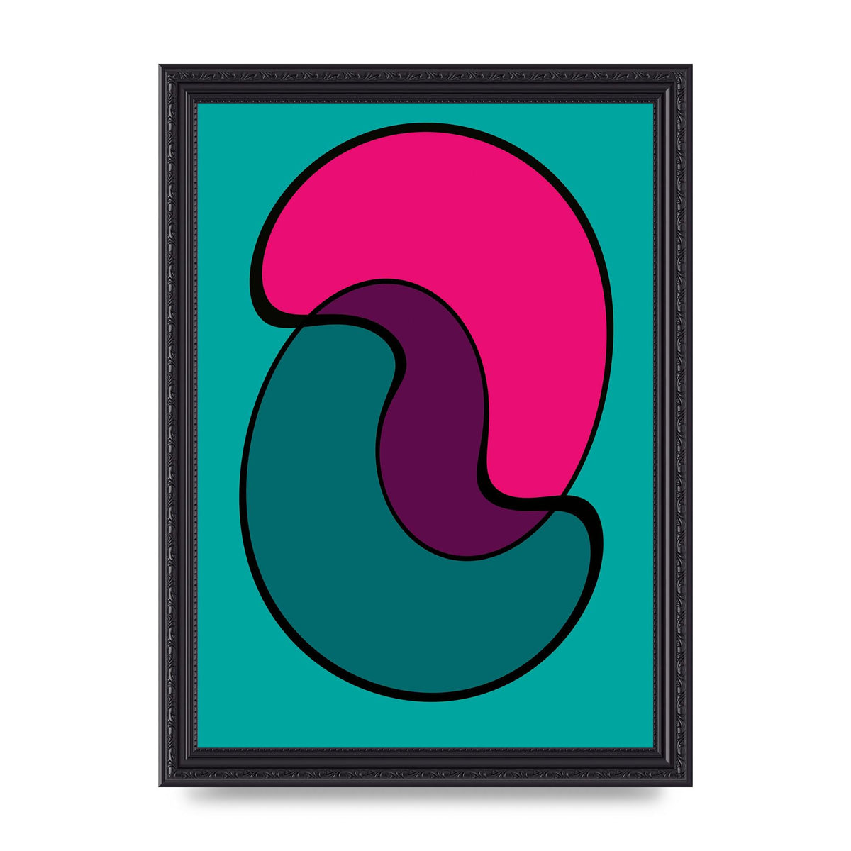 Abstract Blob Shape Three Printed Poster - A4 framed