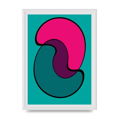 Abstract Blob Shape Three Printed Poster - A4 framed