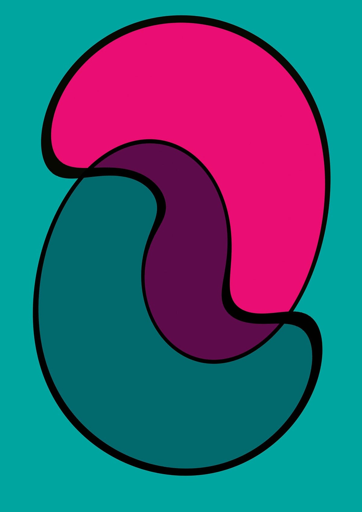 Abstract Blob Shape Three Printed Poster - detail