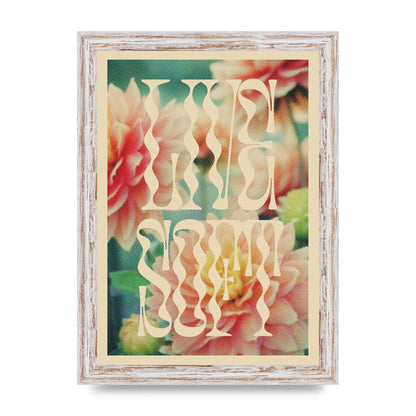 Live Soft Flower Halftone Cream" Wall Art - A4 framed