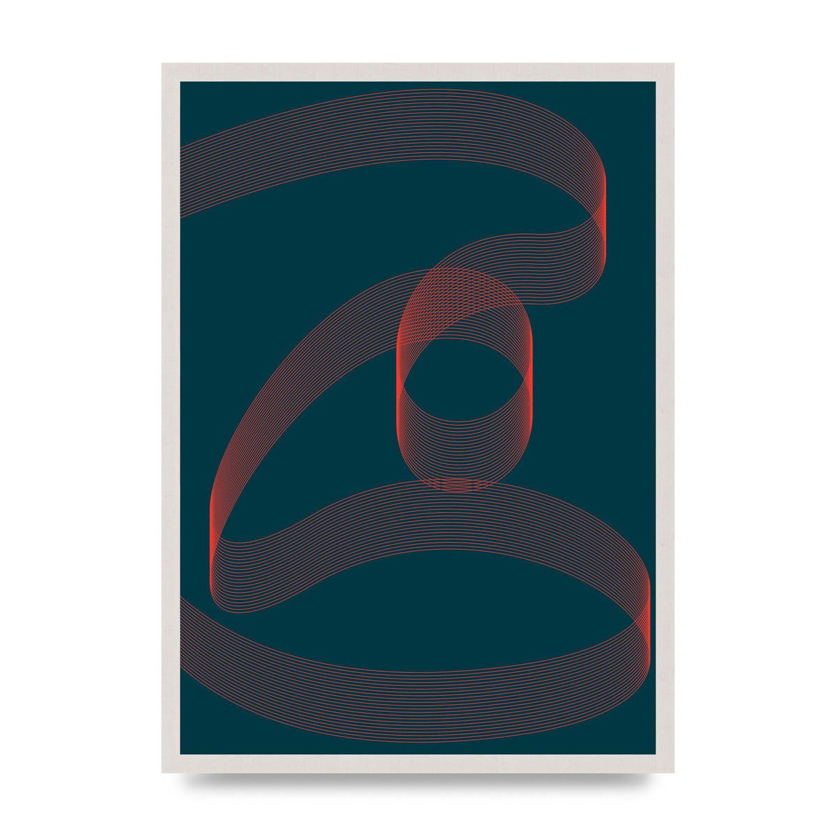 Abstract Ribbon Wall Art - A2 framed