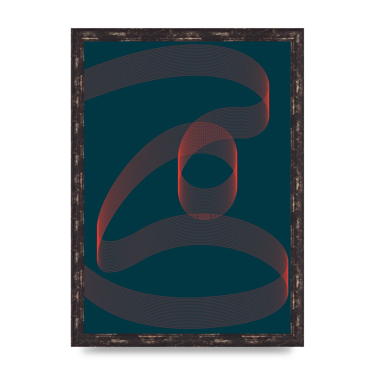 Abstract Ribbon Wall Art - A3 framed