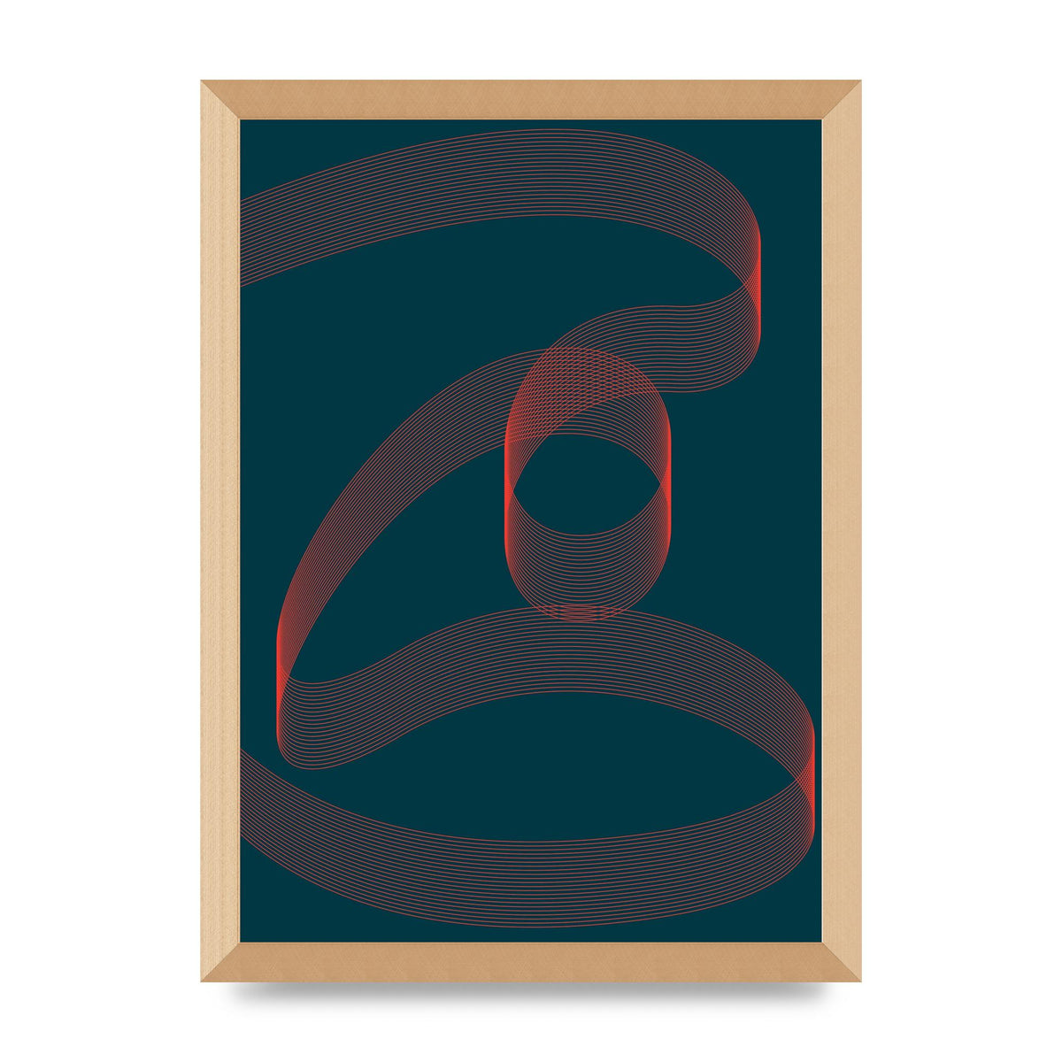 Abstract Ribbon Wall Art - A3 framed