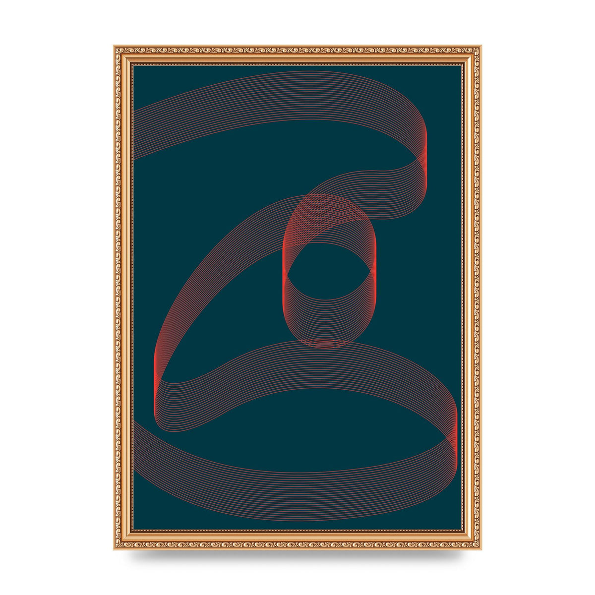 Abstract Ribbon Wall Art - A3 framed