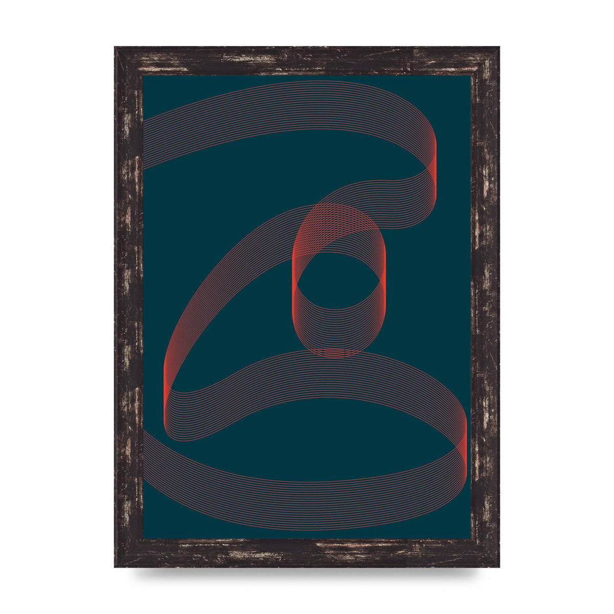 Abstract Ribbon Wall Art - A4 framed