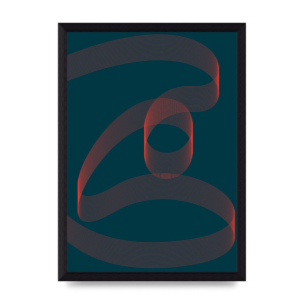 Abstract Ribbon Wall Art - A4 framed