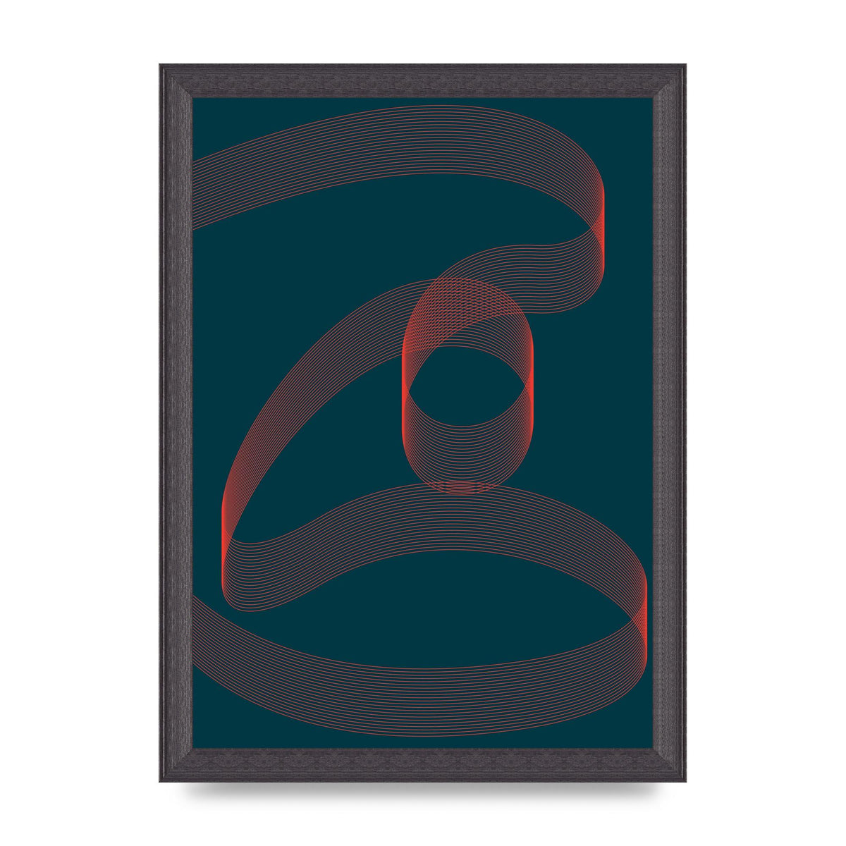 Abstract Ribbon Wall Art - A4 framed