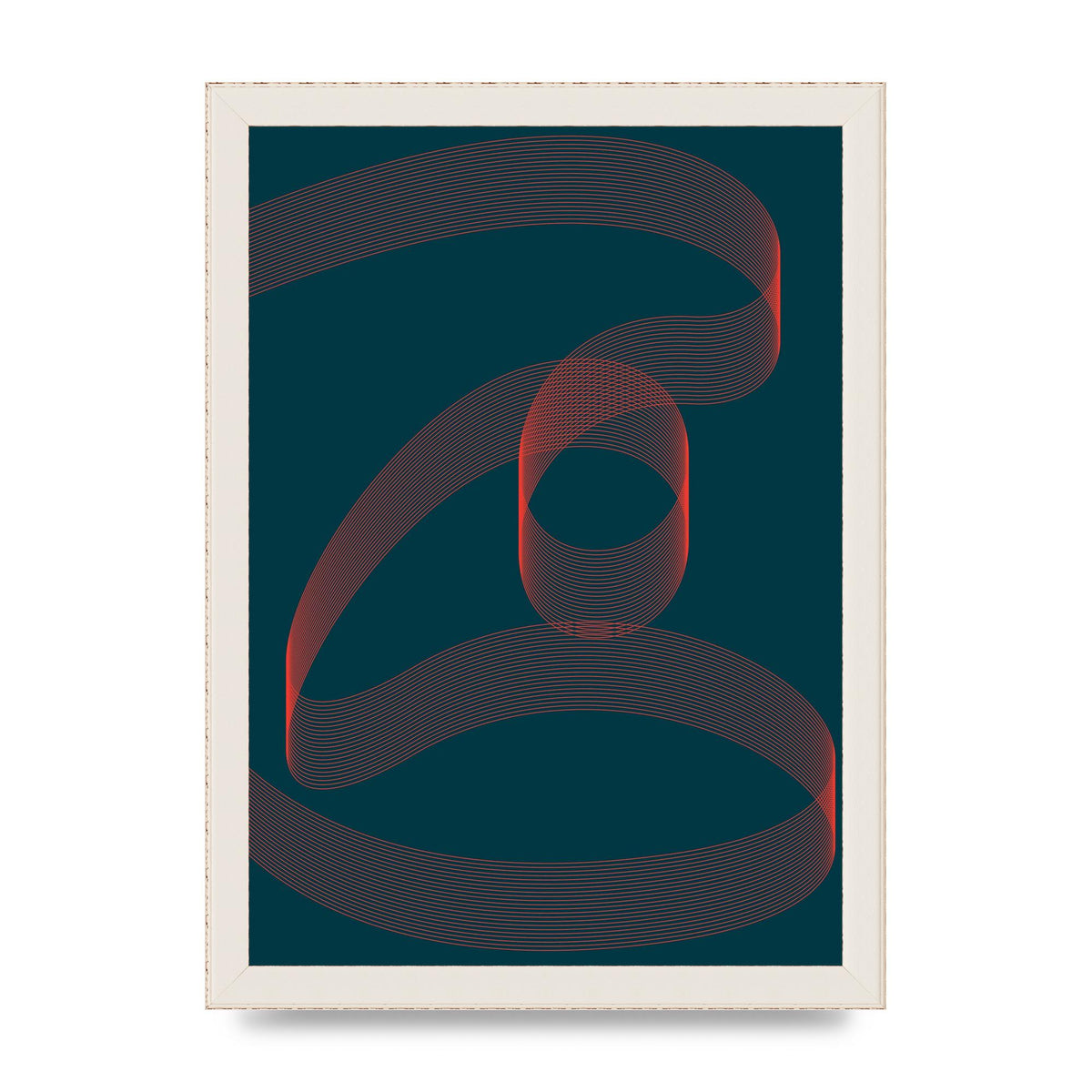 Abstract Ribbon Wall Art - A4 framed