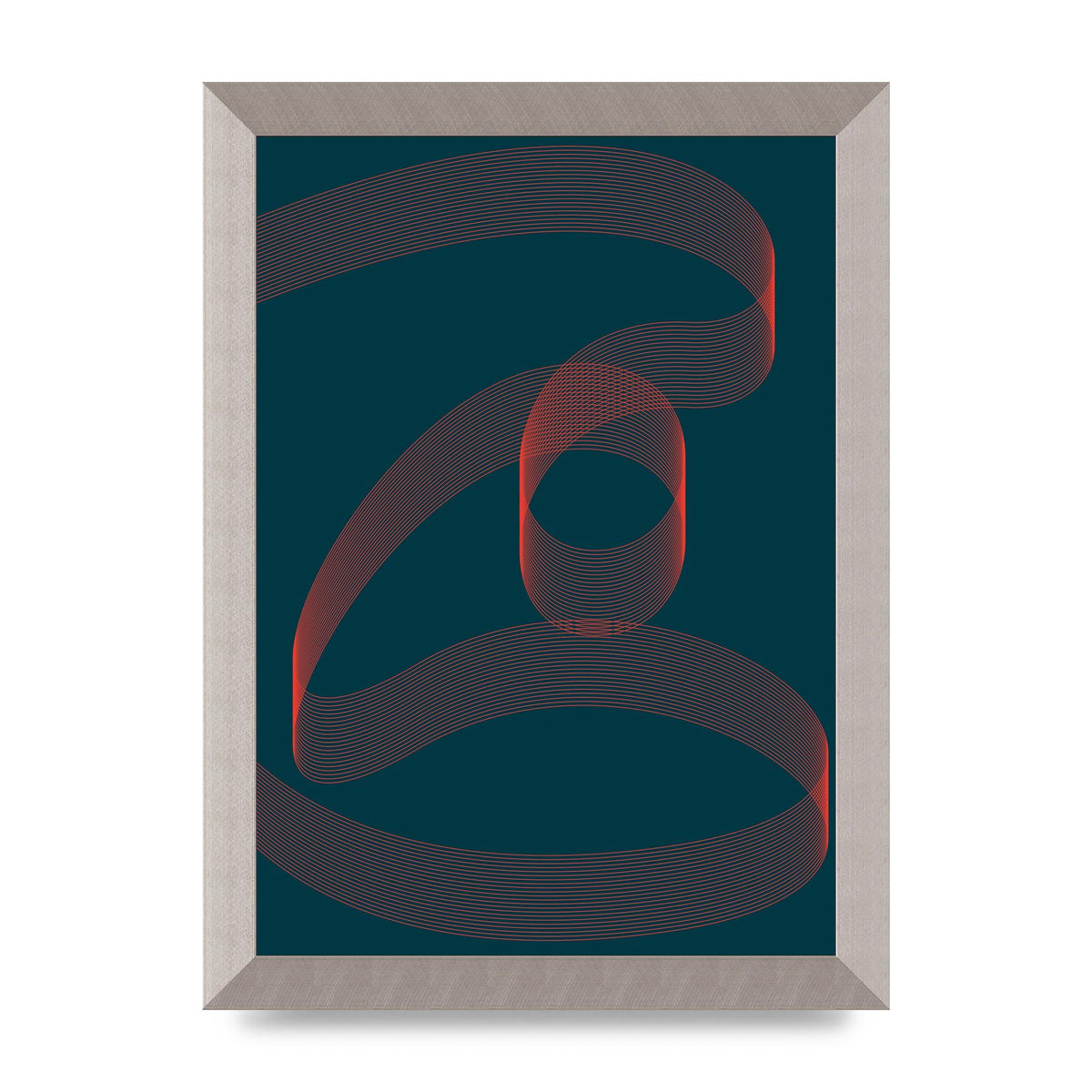 Abstract Ribbon Wall Art - A4 framed
