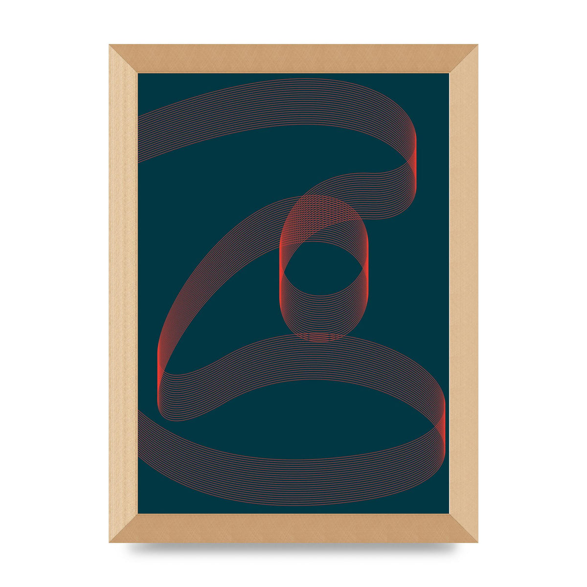 Abstract Ribbon Wall Art - A4 framed