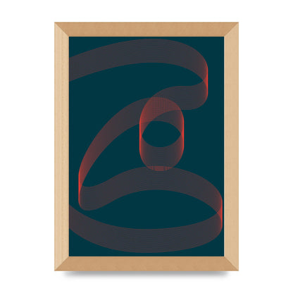 Abstract Ribbon Wall Art - A4 framed