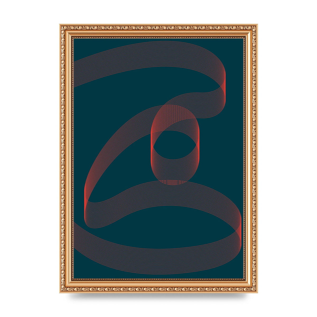 Abstract Ribbon Wall Art - A4 framed