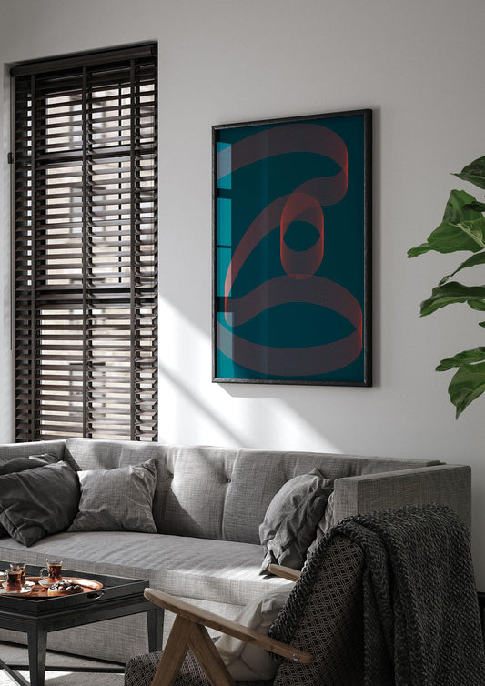 Abstract Ribbon Wall Art - living room 1