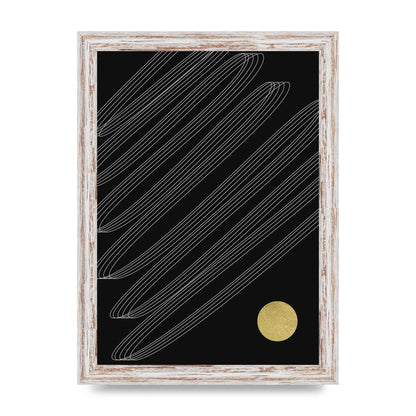 Abstract Line Ribbon And Gold Printed Poster - A4 framed