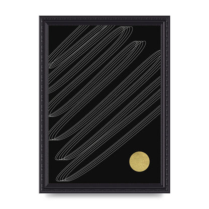 Abstract Line Ribbon And Gold Printed Poster - A4 framed