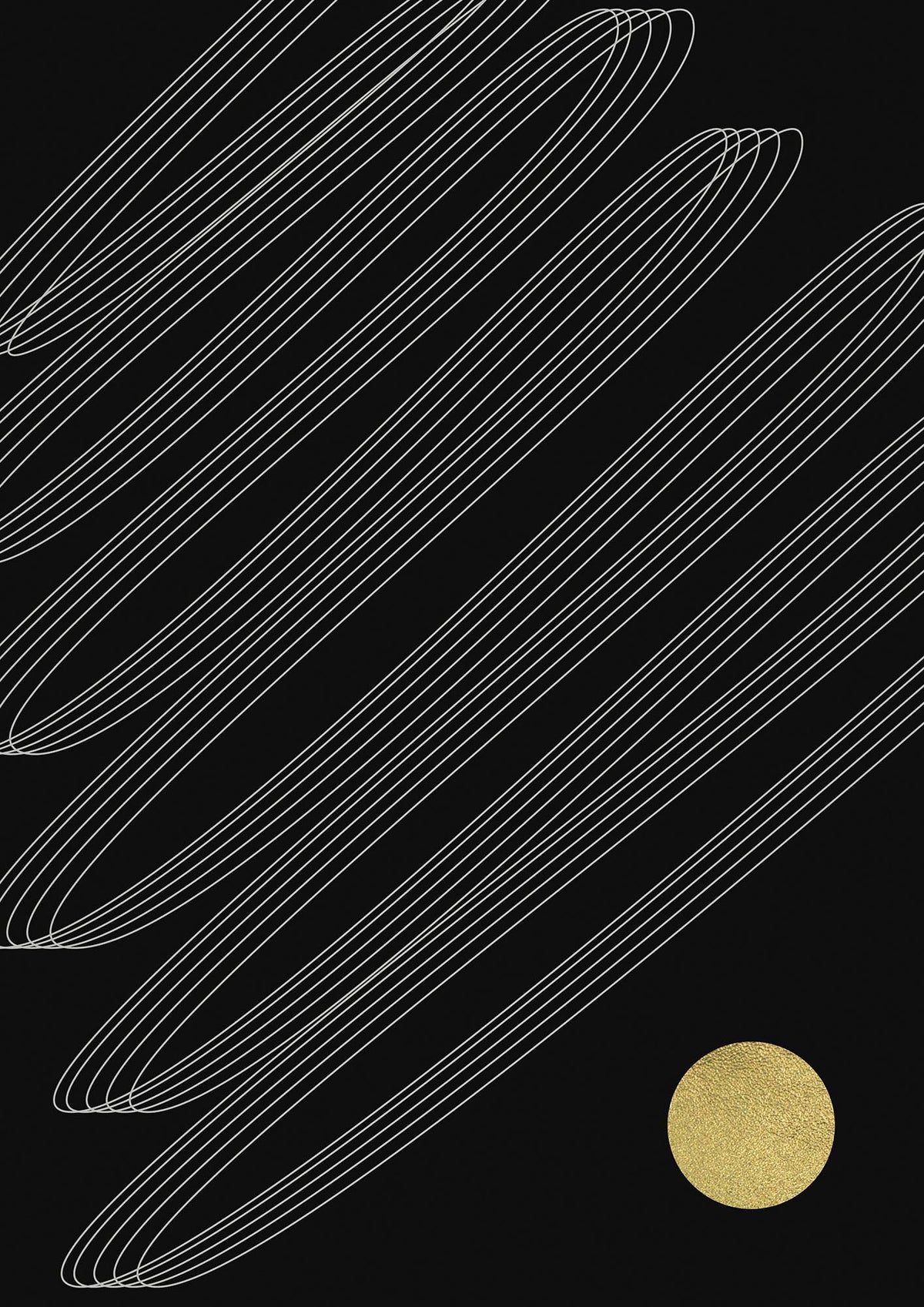 Abstract Line Ribbon And Gold Printed Poster - detail