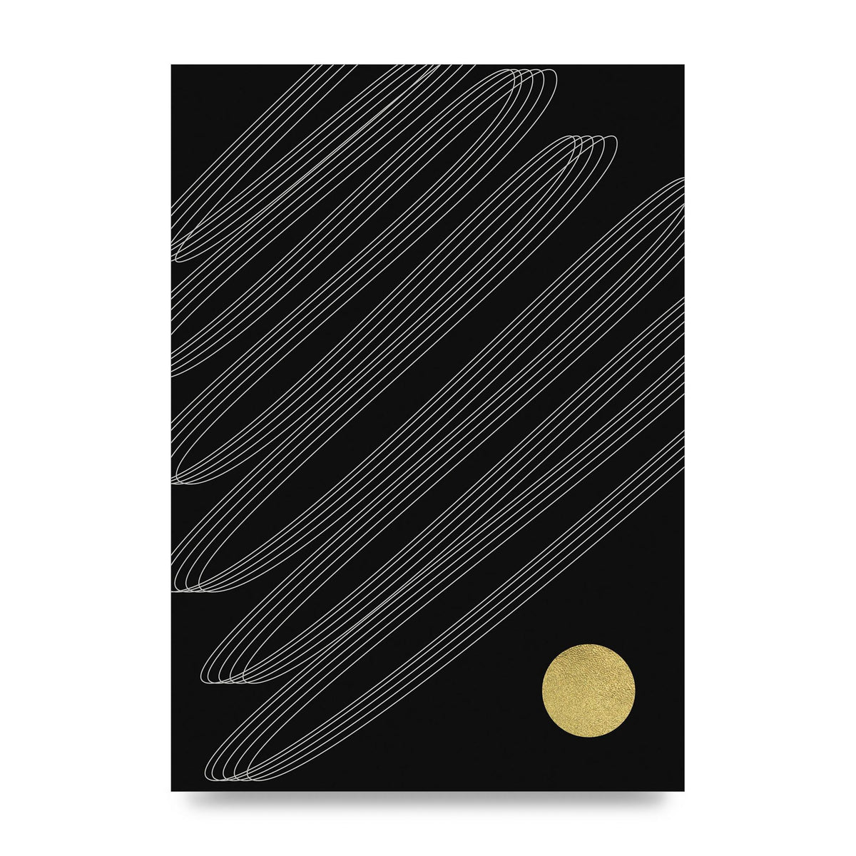 Abstract Line Ribbon And Gold Printed Poster - unframed print