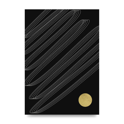 Abstract Line Ribbon And Gold Printed Poster - unframed print