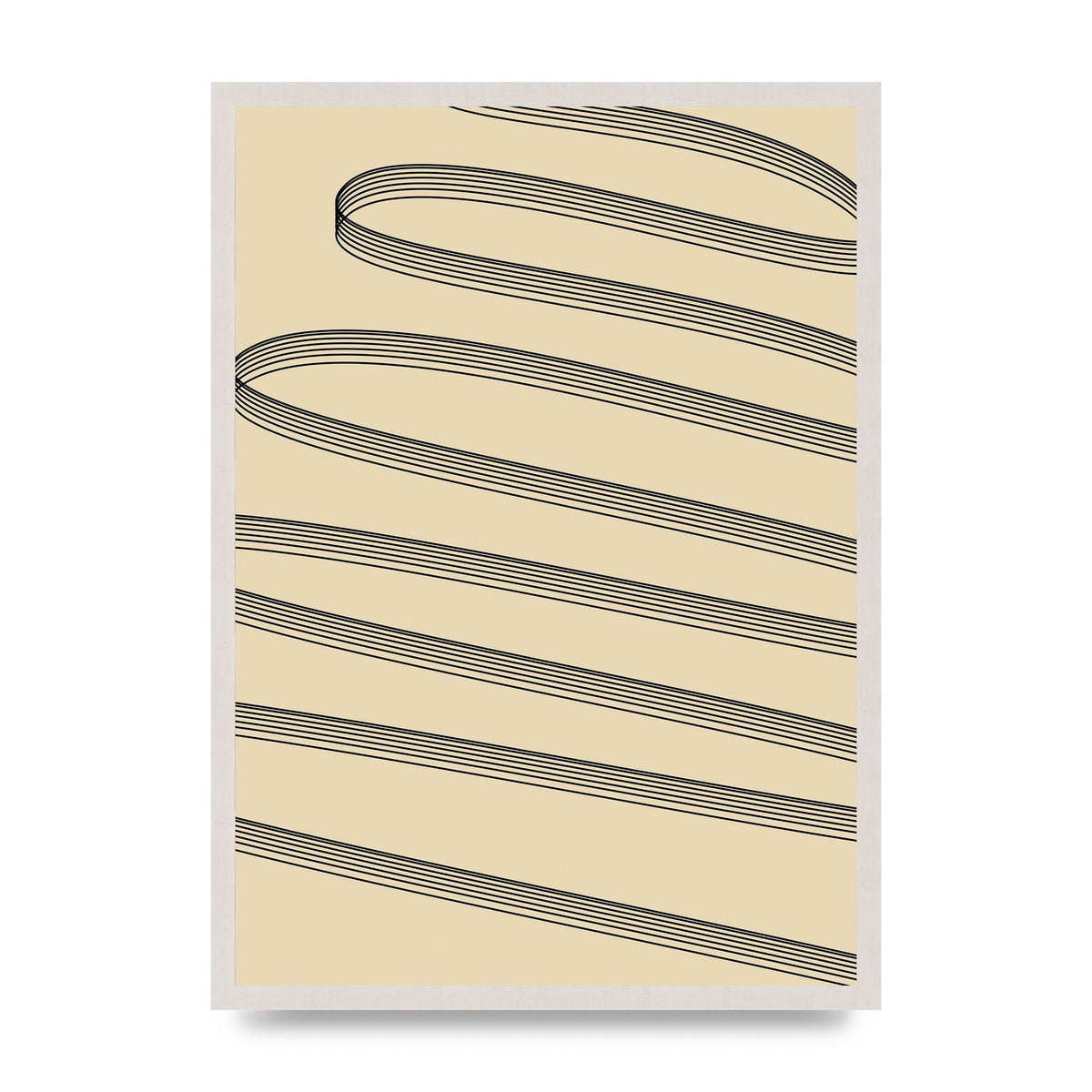 Abstract Line Ribbon Wall Art - A2 framed