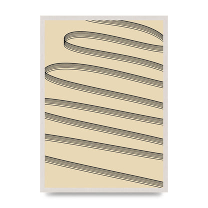 Abstract Line Ribbon Wall Art - A2 framed