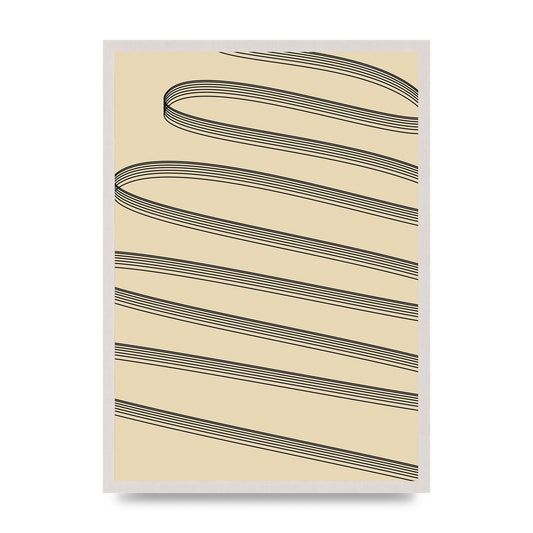 Abstract Line Ribbon Wall Art - A2 framed