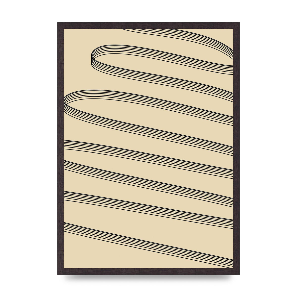 Abstract Line Ribbon Wall Art - A2 framed